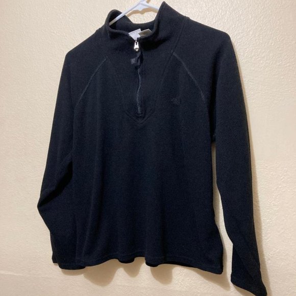 The North Face Women's Black Embroidered Logo 1/4 Zip Pullover Sweatshirt Size L - Picture 1 of 5